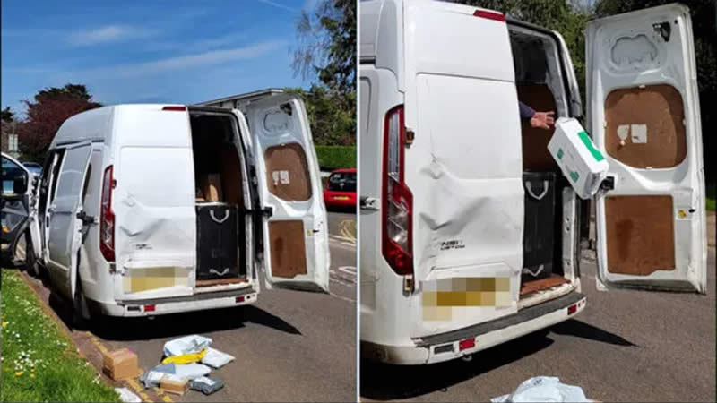Evri delivery driver carelessly throws parcels