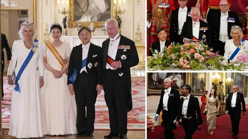 Charles and Camilla with the Japanese emperor and empress