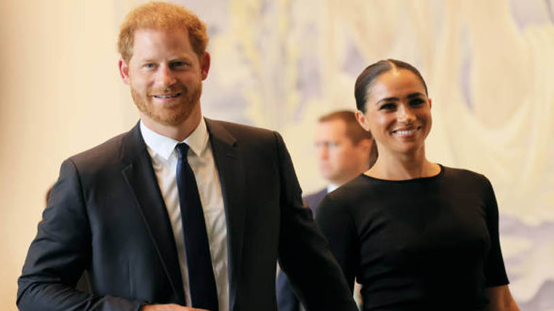 harry and meghan in black